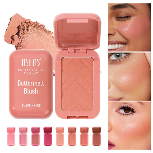 Blush Puder – Einfach Aufzutragen, Leichte Textur, Zart, Lang anhaltend, Wasserfest, Natürlicher Make-up-Effekt – Pfirsich