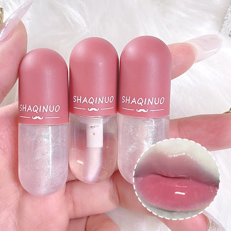 Shuiguang Kapsel Lip Honey Kit – Feuchtigkeitsspendendes, Transparentes Lipgloss mit Spiegeloberfläche, Glitzernd, Farblos – Lippenöl für eine Glänzende Pflege