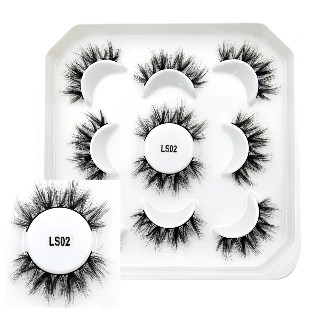 Visofree 3/10 Pairs Faux Mink Lashes Make Up Eyelashes Thick False Cils Reusable Eyelash Extension Hand Made Fake Eyelashes Q01