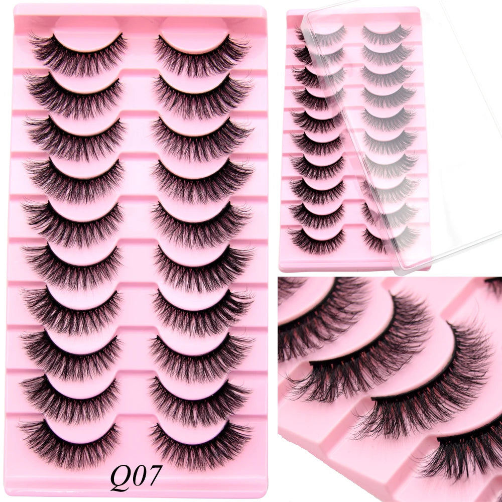 Visofree 3/10 Pairs Faux Mink Lashes Make Up Eyelashes Thick False Cils Natural Eyelash Extension Hand Made Fake Eyelashes Q03