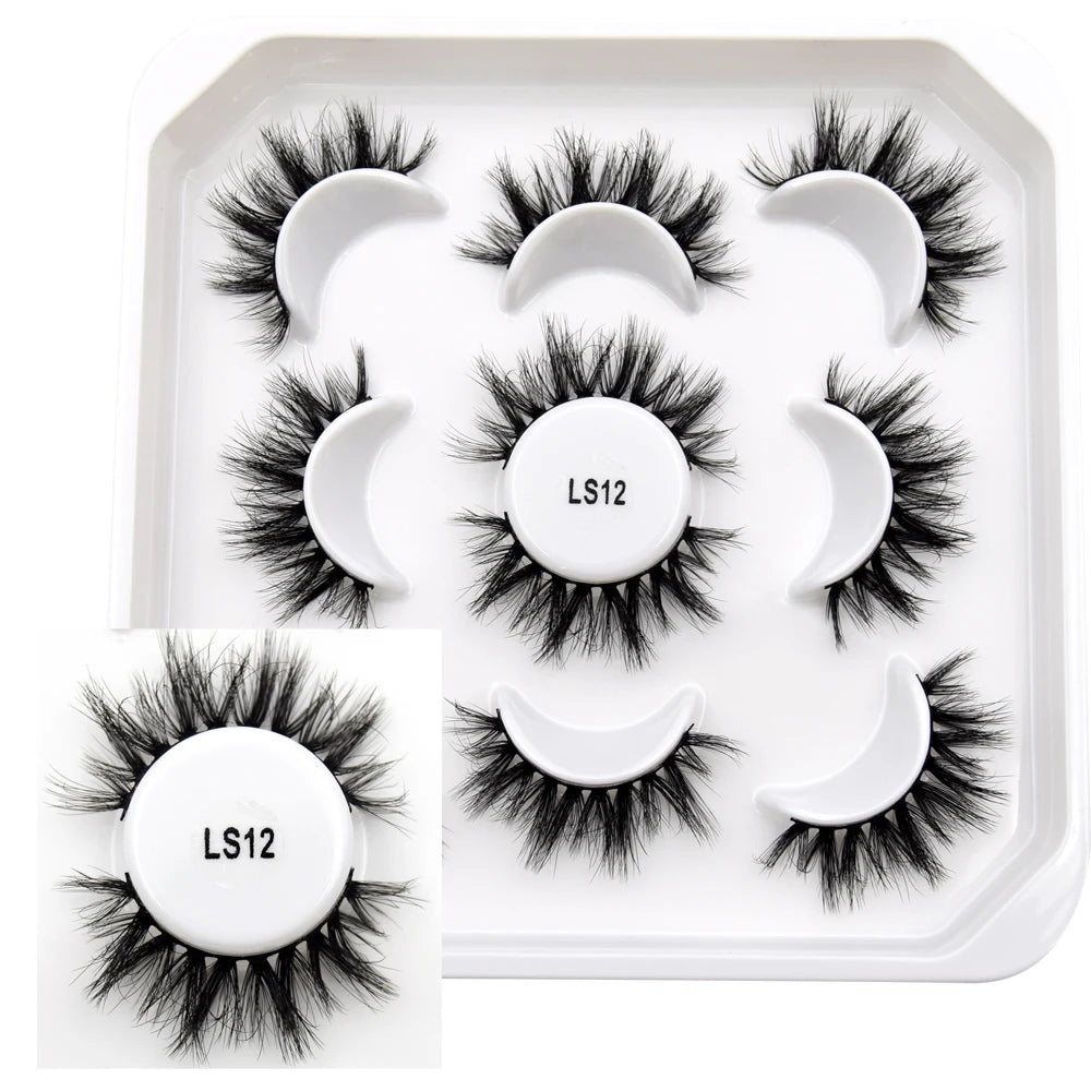 Visofree 3/10 Pairs Faux Mink Lashes Make Up Eyelashes Thick False Cils Reusable Eyelash Extension Hand Made Fake Eyelashes Q01