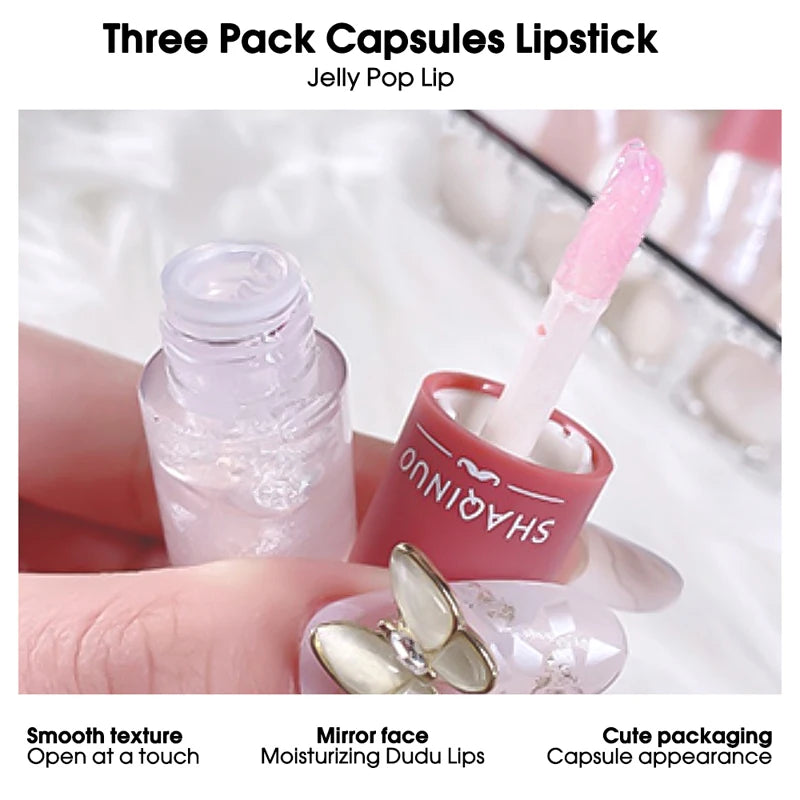 Shuiguang Kapsel Lip Honey Kit – Feuchtigkeitsspendendes, Transparentes Lipgloss mit Spiegeloberfläche, Glitzernd, Farblos – Lippenöl für eine Glänzende Pflege