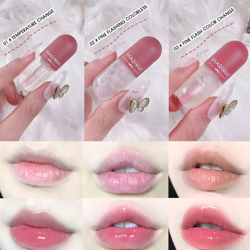 Shuiguang Kapsel Lip Honey Kit – Feuchtigkeitsspendendes, Transparentes Lipgloss mit Spiegeloberfläche, Glitzernd, Farblos – Lippenöl für eine Glänzende Pflege