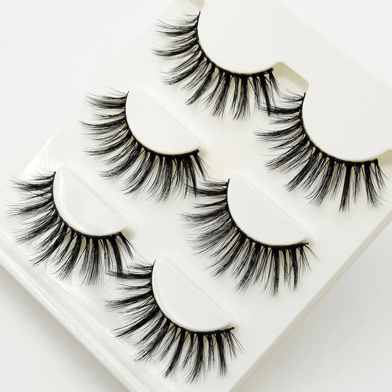 Visofree 3/10 Pairs Faux Mink Lashes Make Up Eyelashes Thick False Cils Natural Eyelash Extension Hand Made Fake Eyelashes Q03