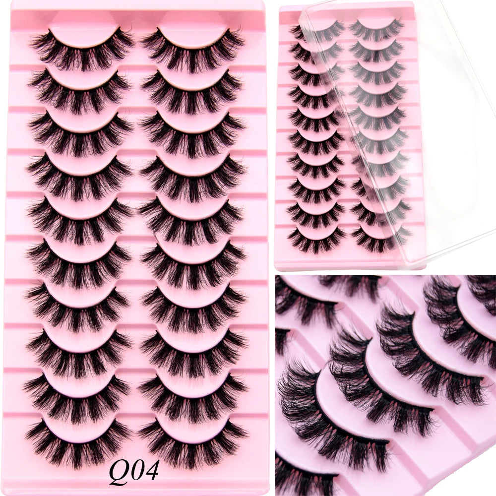 Visofree 3/10 Pairs Faux Mink Lashes Make Up Eyelashes Thick False Cils Reusable Eyelash Extension Hand Made Fake Eyelashes Q01