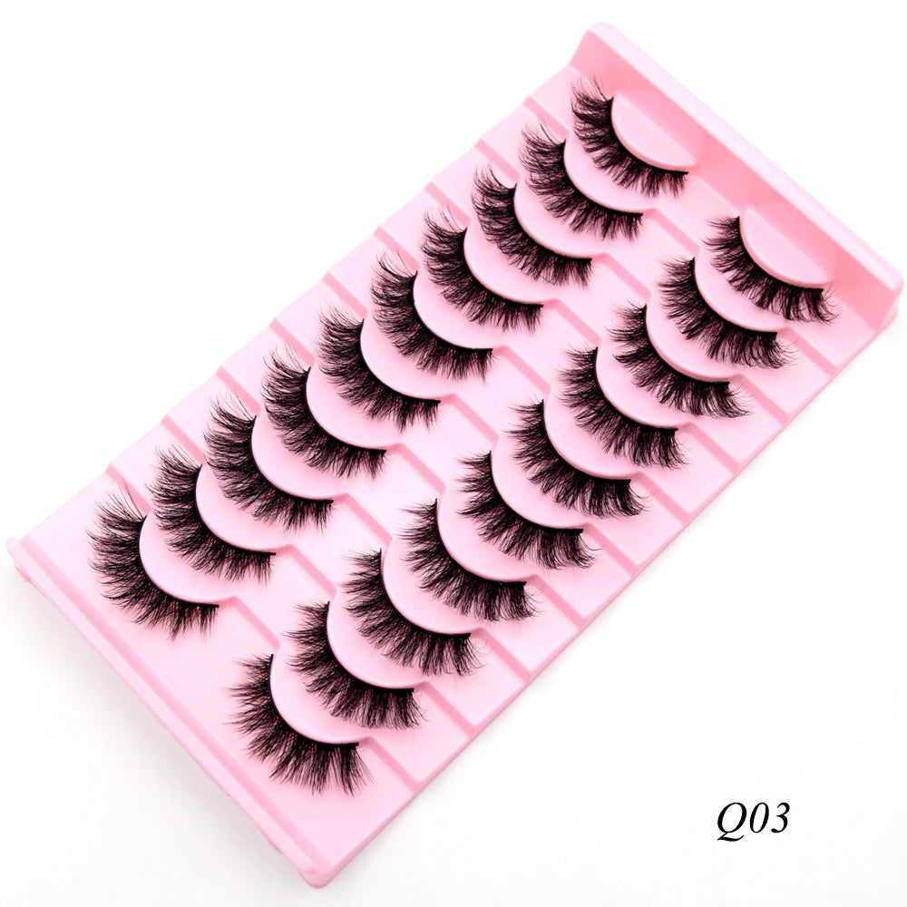 Visofree 3/10 Pairs Faux Mink Lashes Make Up Eyelashes Thick False Cils Natural Eyelash Extension Hand Made Fake Eyelashes Q03