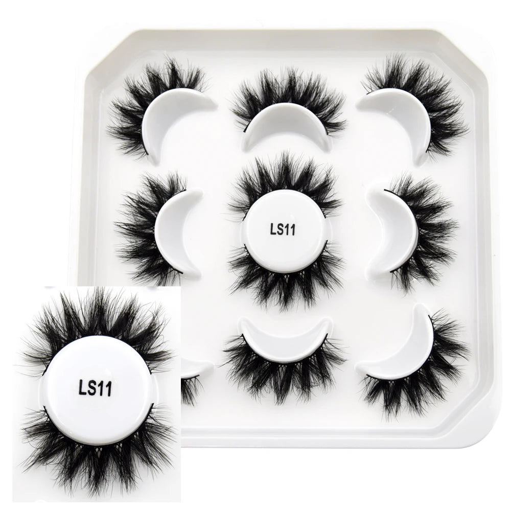 Visofree 3/10 Pairs Faux Mink Lashes Make Up Eyelashes Thick False Cils Reusable Eyelash Extension Hand Made Fake Eyelashes Q01