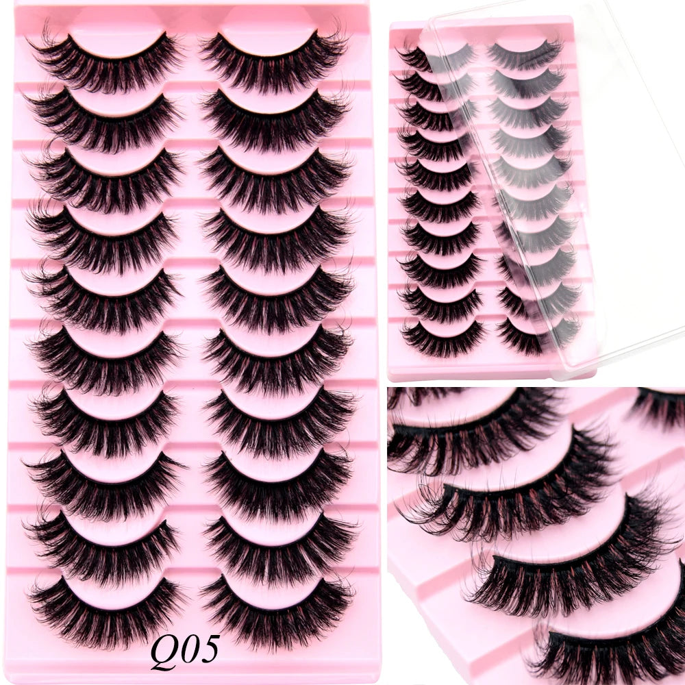 Visofree 3/10 Pairs Faux Mink Lashes Make Up Eyelashes Thick False Cils Reusable Eyelash Extension Hand Made Fake Eyelashes Q01