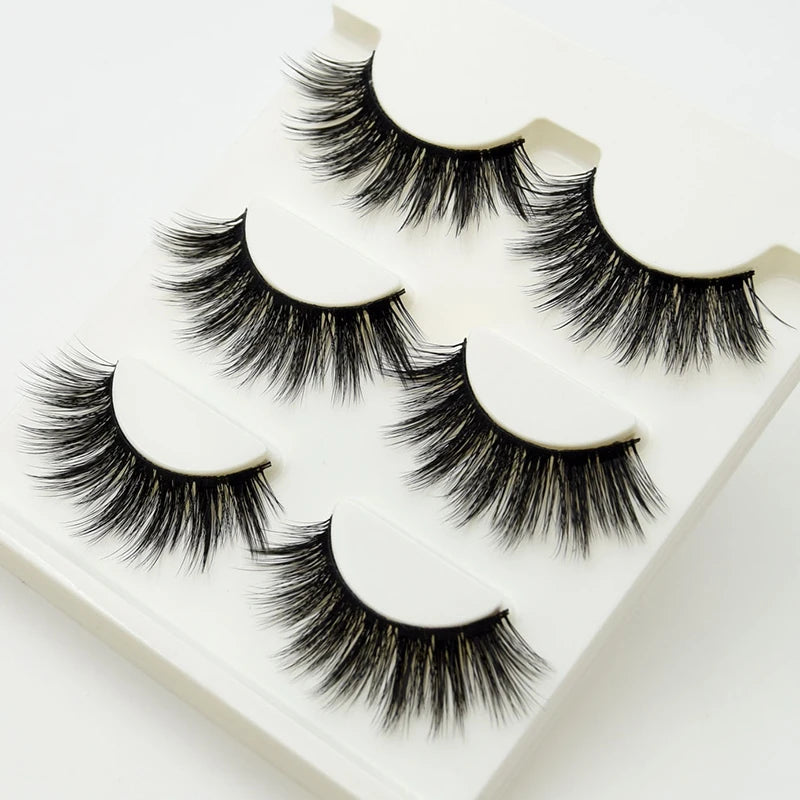 Visofree 3/10 Pairs Faux Mink Lashes Make Up Eyelashes Thick False Cils Reusable Eyelash Extension Hand Made Fake Eyelashes Q01