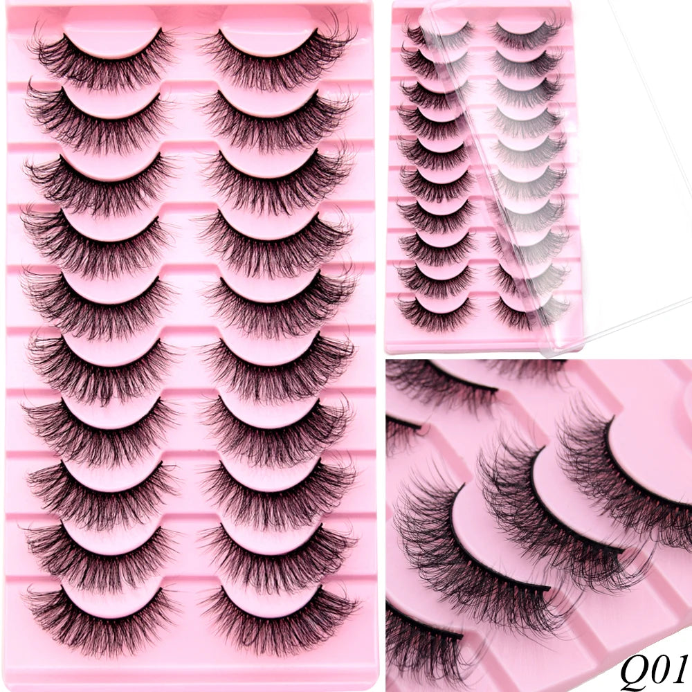 Visofree 3/10 Pairs Faux Mink Lashes Make Up Eyelashes Thick False Cils Natural Eyelash Extension Hand Made Fake Eyelashes Q03