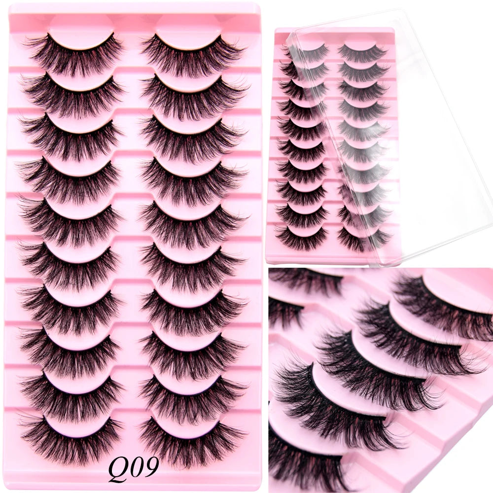 Visofree 3/10 Pairs Faux Mink Lashes Make Up Eyelashes Thick False Cils Natural Eyelash Extension Hand Made Fake Eyelashes Q03